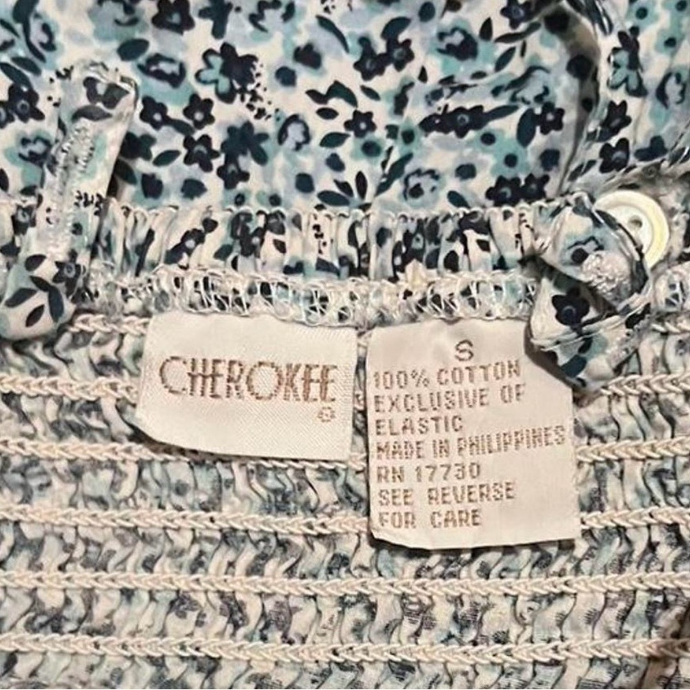 Cherokee Girs Blue And White Floral Ruffled Set Size Small Spring Two Piece - Picture 4 of 8